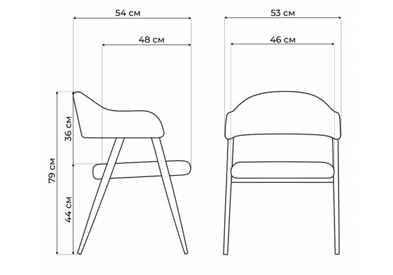 Стул на металлокаркасе Twin gray / black (53x54x79)