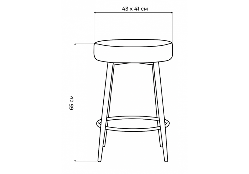 Барный стул Plato dark beige (43x43x65)
