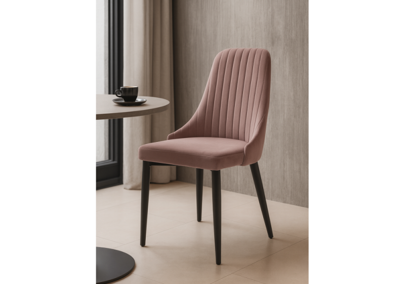 Стул на металлокаркасе Kora light purple / black (47x57x89)