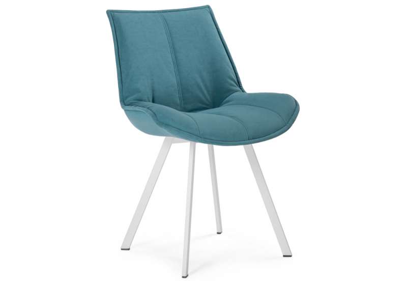 Стул на металлокаркасе Тува бирюзовый / белый (58x64x88). 