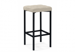 Барный стул Лофт ткань канди крем / черный матовый (35x35x65)