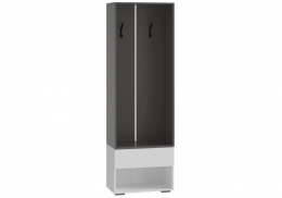 Прихожая Роут 0,6 м белый / графит (60x37,3x185,6)