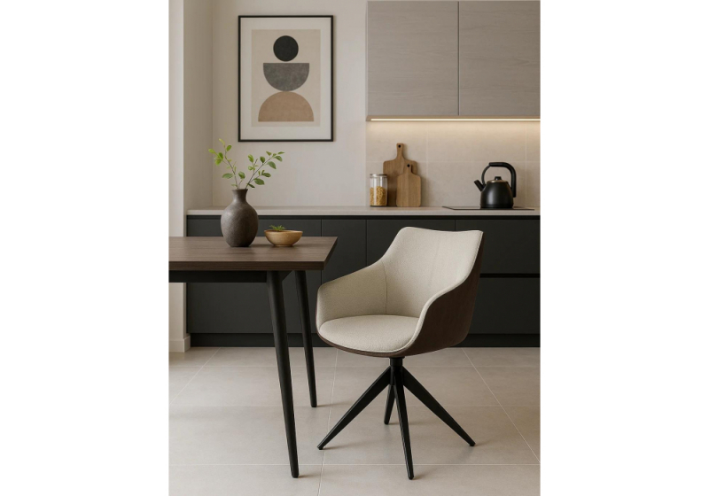 Стул на металлокаркасе Kansas brown / cream / black (61x62x86)