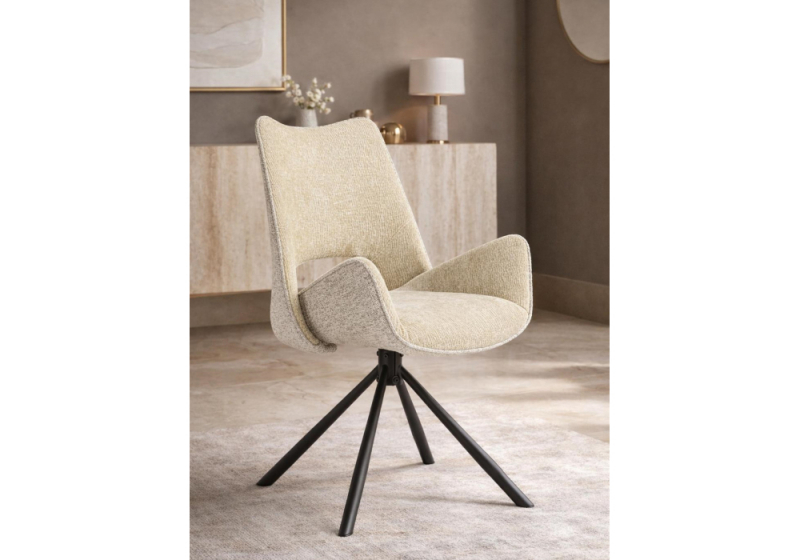 Стул на металлокаркасе Balaton 360 крутящийся beige / black (57x50x89)