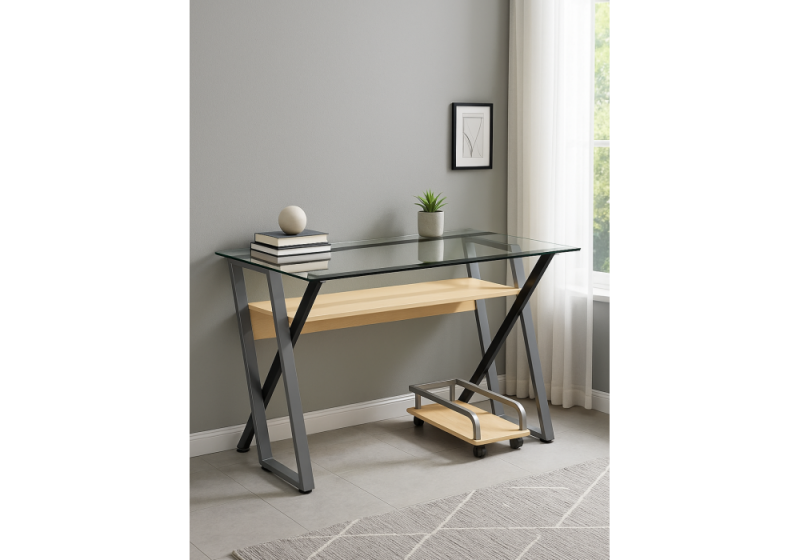 Офисная мебель Gunar silver gray / clear glass (60x75)