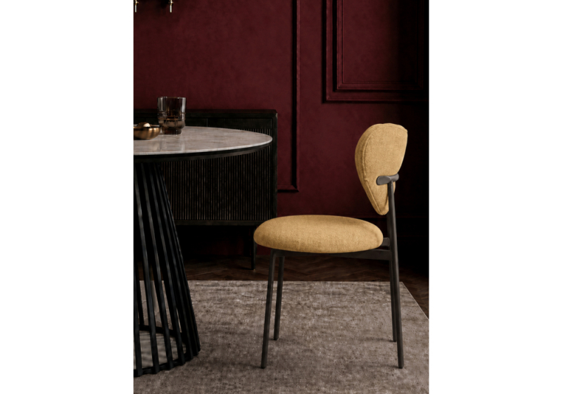 Стул на металлокаркасе Тео горчичный (elon 43) / коричневый (48x55x78)