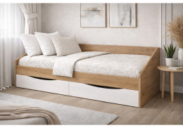 Кровать Эриол 90x200 крафт золотой / белый (95)