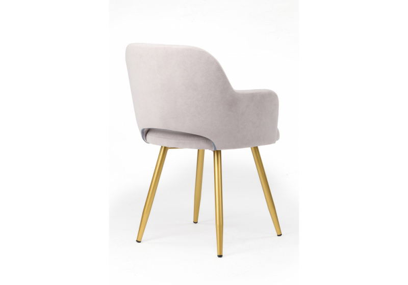 Стул на металлокаркасе Эолин светло-серый (glory 36) / золотой (54x61x80)