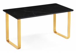 Керамический стол Селена 4 180х90 черный мрамор / золото (89x77)