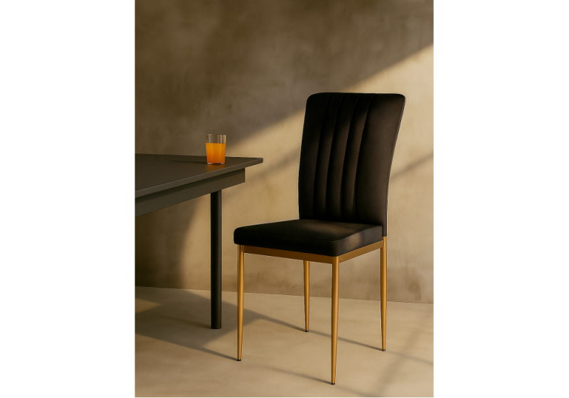 Стул на металлокаркасе Rek black / gold (42x54x94)