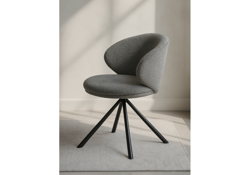 Стул на металлокаркасе Solomon крутящийся gray / black (67x67x80)