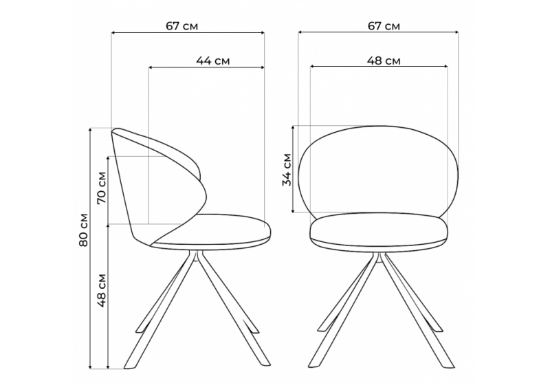 Стул на металлокаркасе Solomon крутящийся gray / black (67x67x80)