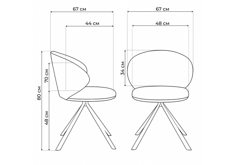 Стул на металлокаркасе Solomon крутящийся white / black (67x67x80)