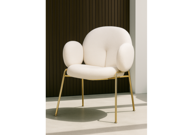 Стул на металлокаркасе Kalipso white / gold (62x60x85)