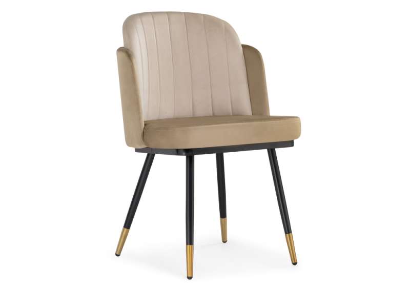 Стул на металлокаркасе Penelopa beige / light beige / black / gold  (54x55x83). 